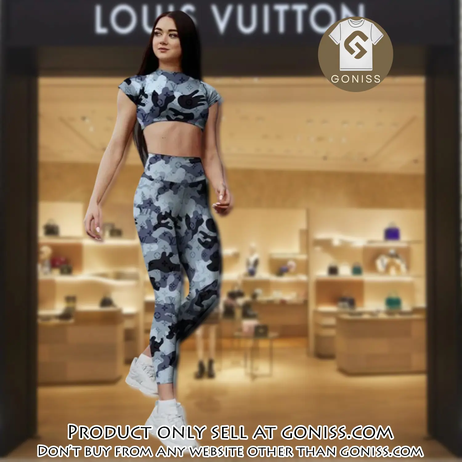 Louis vuitton luxury sportwear combo luxury brand crop top tshirt and legging for women ctl1042 gn0818520